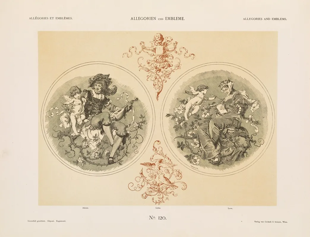 Allegorien Und Embleme Vol I Pl 143 by Albert Ilg - Canvas Print