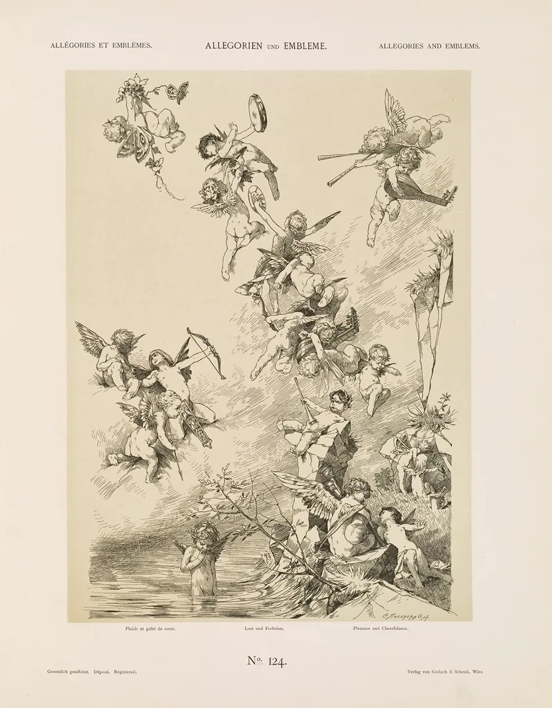 Allegorien Und Embleme Vol I Pl 148 by Albert Ilg - Canvas Print