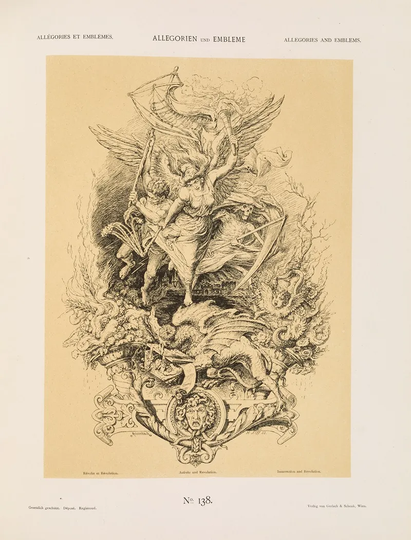 Allegorien Und Embleme Vol I Pl 163 by Albert Ilg - Canvas Print
