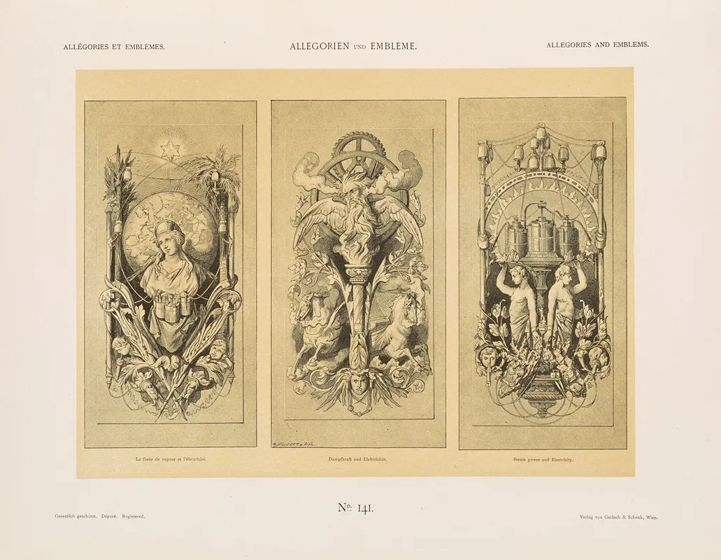 Allegorien Und Embleme Vol I Pl 166 by Albert Ilg - Canvas Print