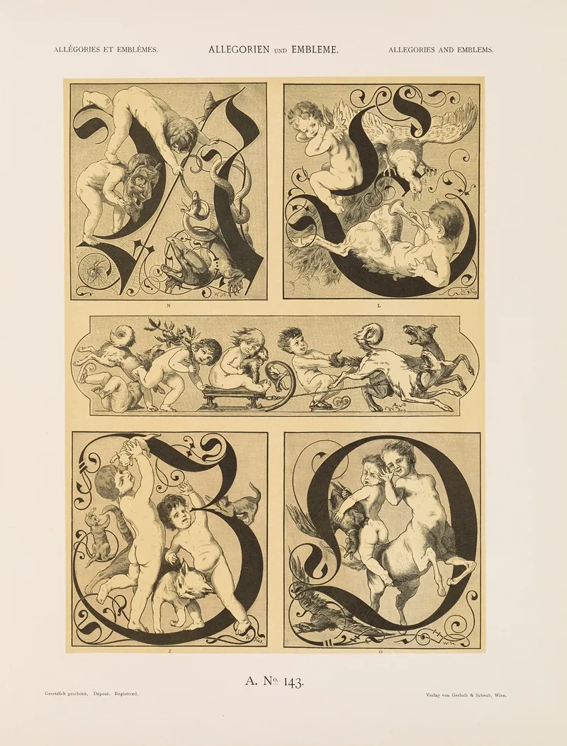Allegorien Und Embleme Vol I Pl 168 by Albert Ilg - Canvas Print