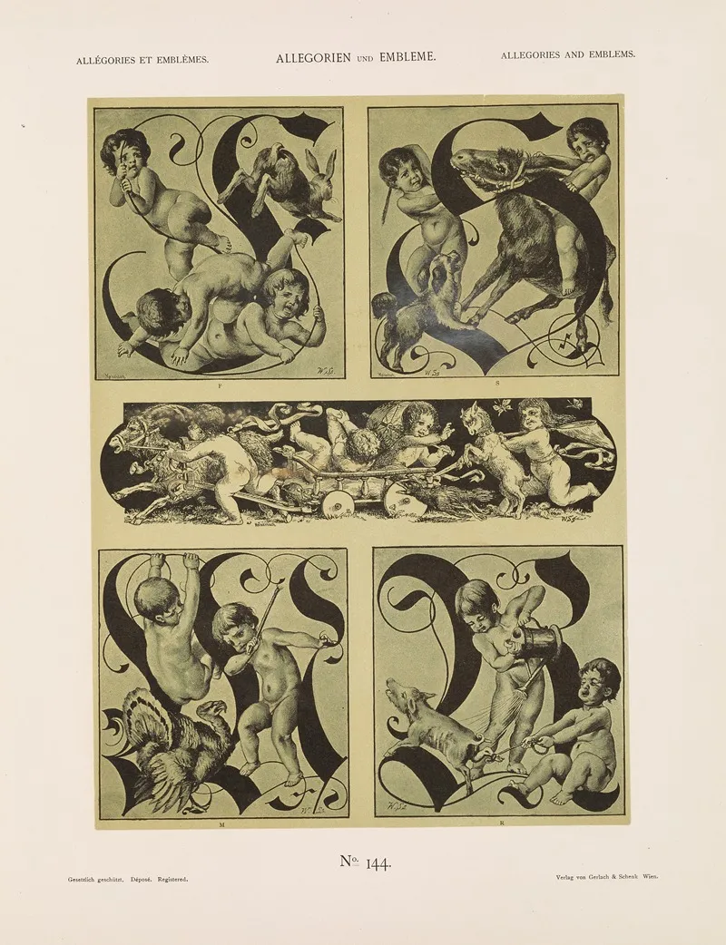 Allegorien Und Embleme Vol I Pl 169 by Albert Ilg - Canvas Print