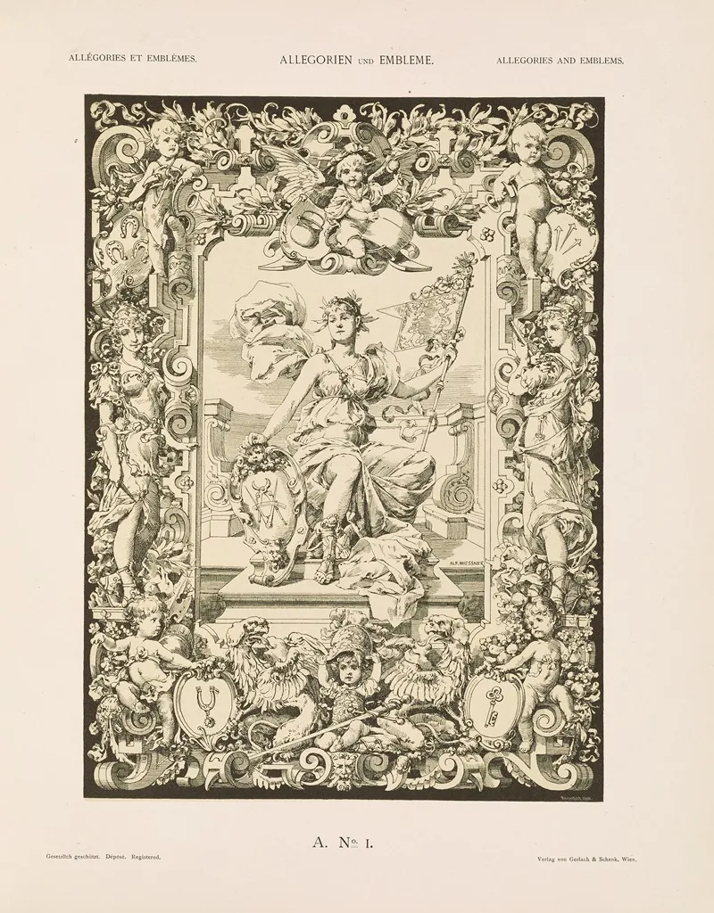 Allegorien Und Embleme Vol Ii Pl 001 by Albert Ilg - Canvas Print