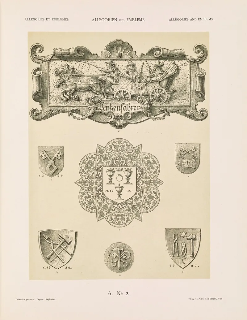 Allegorien Und Embleme Vol Ii Pl 002 by Albert Ilg - Canvas Print
