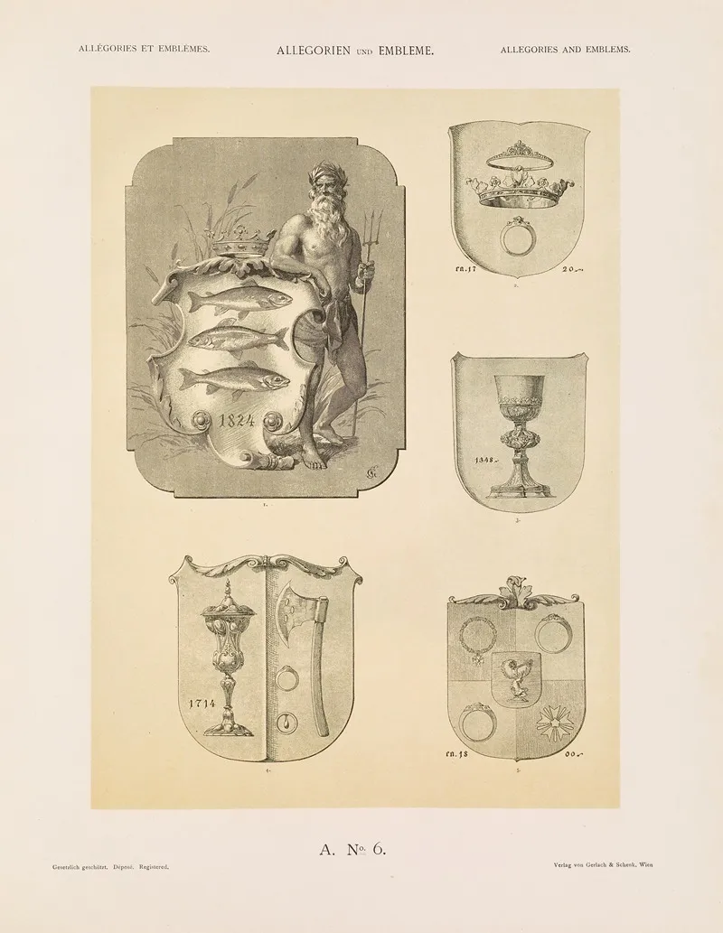 Allegorien Und Embleme Vol Ii Pl 006 by Albert Ilg - Canvas Print