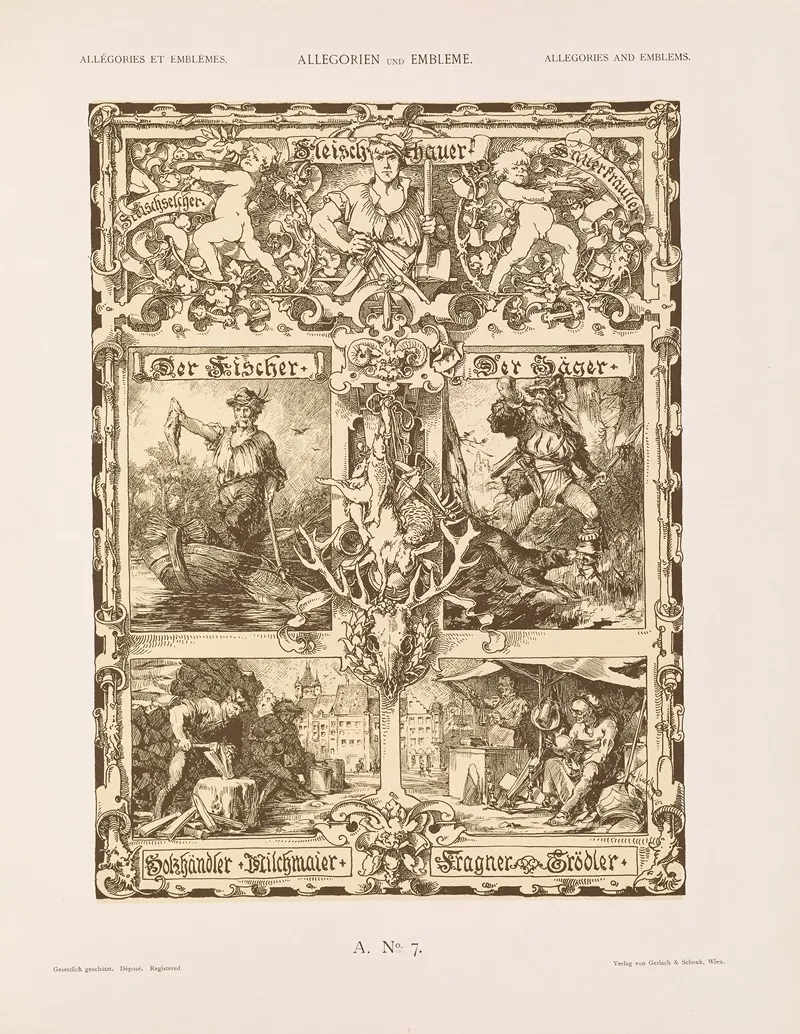 Allegorien Und Embleme Vol Ii Pl 007 by Albert Ilg - Canvas Print