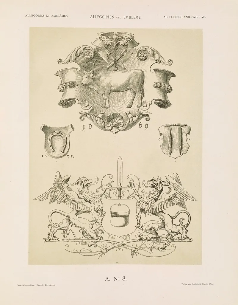 Allegorien Und Embleme Vol Ii Pl 008 by Albert Ilg - Canvas Print