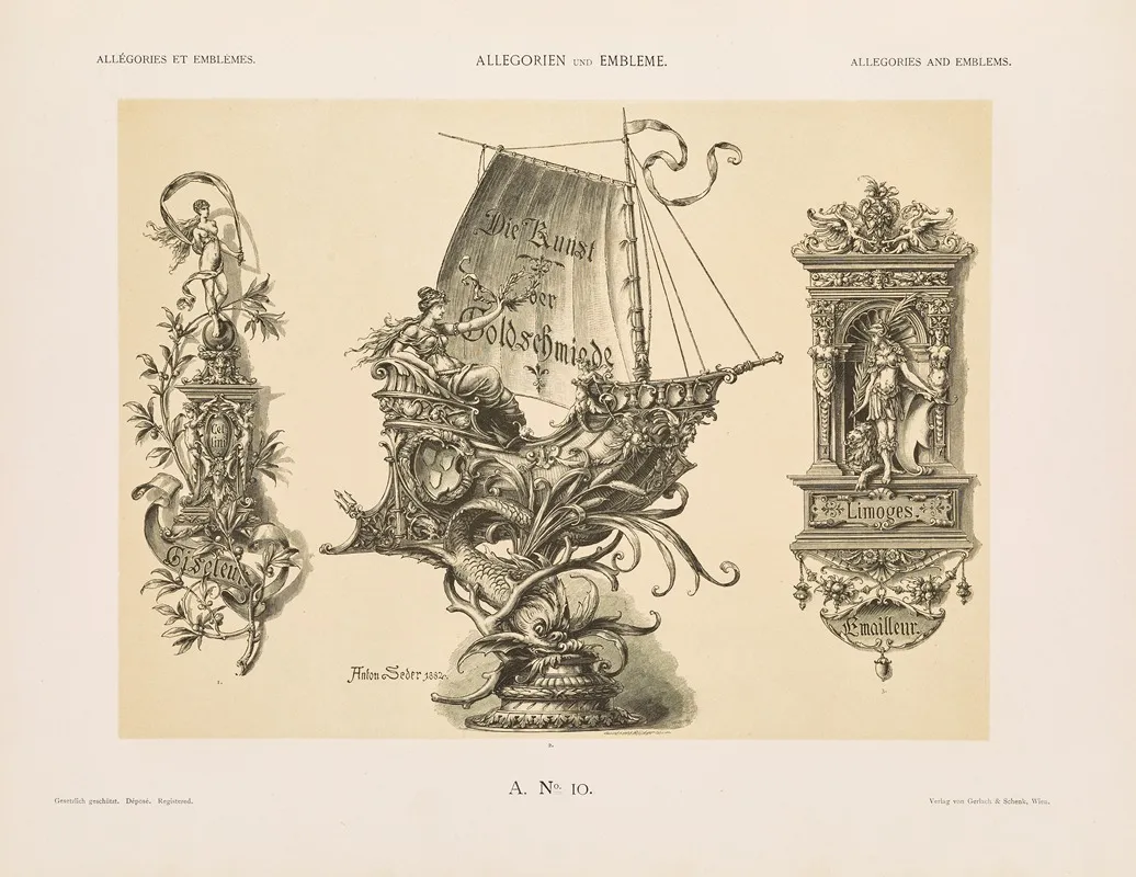 Allegorien Und Embleme Vol Ii Pl 011 by Albert Ilg - Canvas Print
