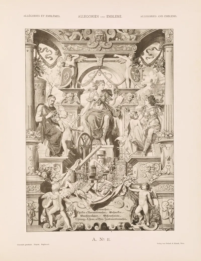 Allegorien Und Embleme Vol Ii Pl 012 by Albert Ilg - Canvas Print