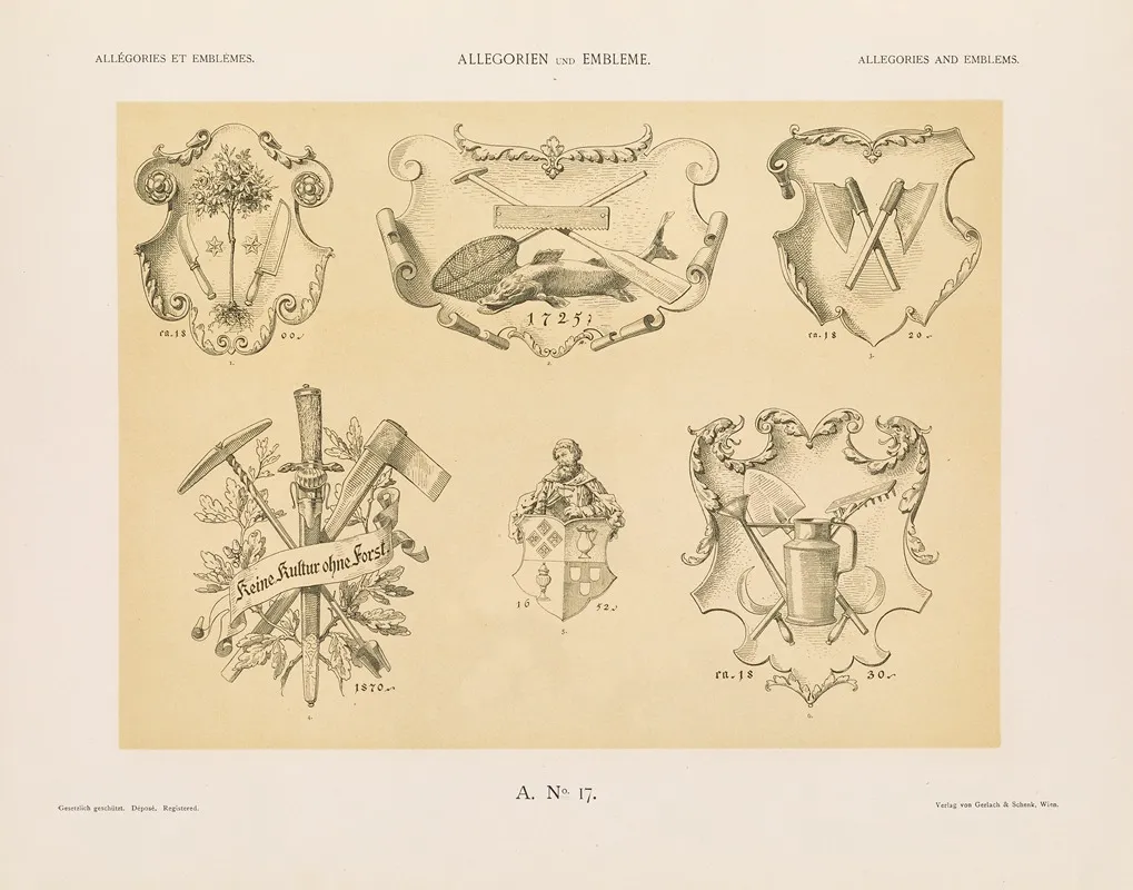 Allegorien Und Embleme Vol Ii Pl 018 by Albert Ilg - Canvas Print