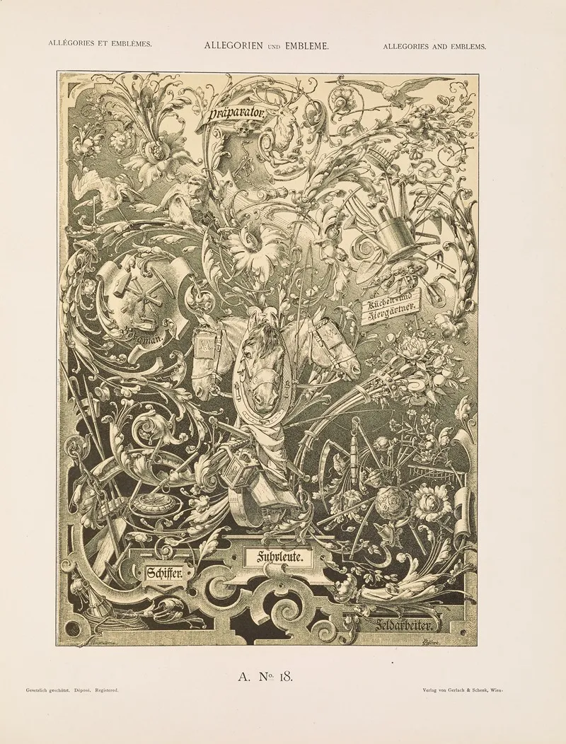 Allegorien Und Embleme Vol Ii Pl 019 by Albert Ilg - Canvas Print