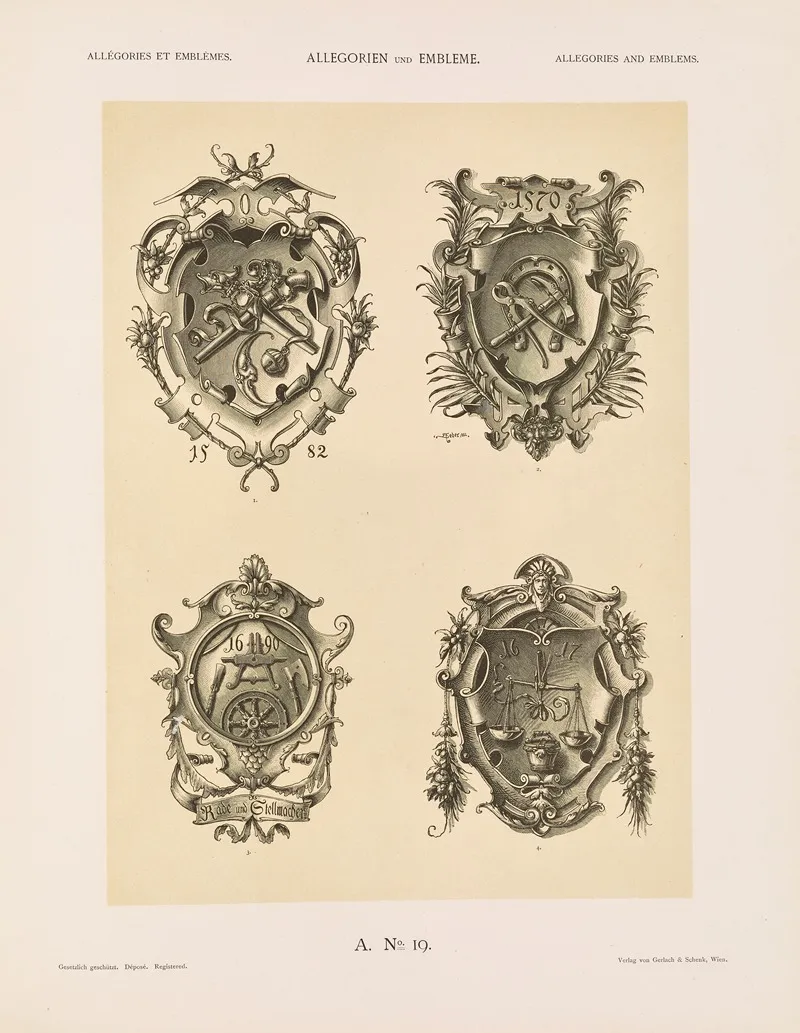 Allegorien Und Embleme Vol Ii Pl 020 by Albert Ilg - Canvas Print