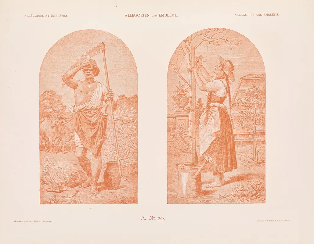 Allegorien Und Embleme Vol Ii Pl 021 by Albert Ilg - Canvas Print