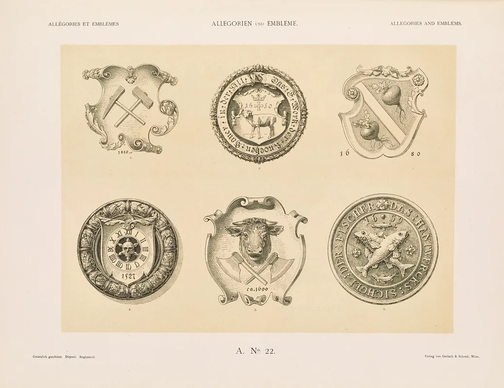 Allegorien Und Embleme Vol Ii Pl 023 by Albert Ilg - Canvas Print