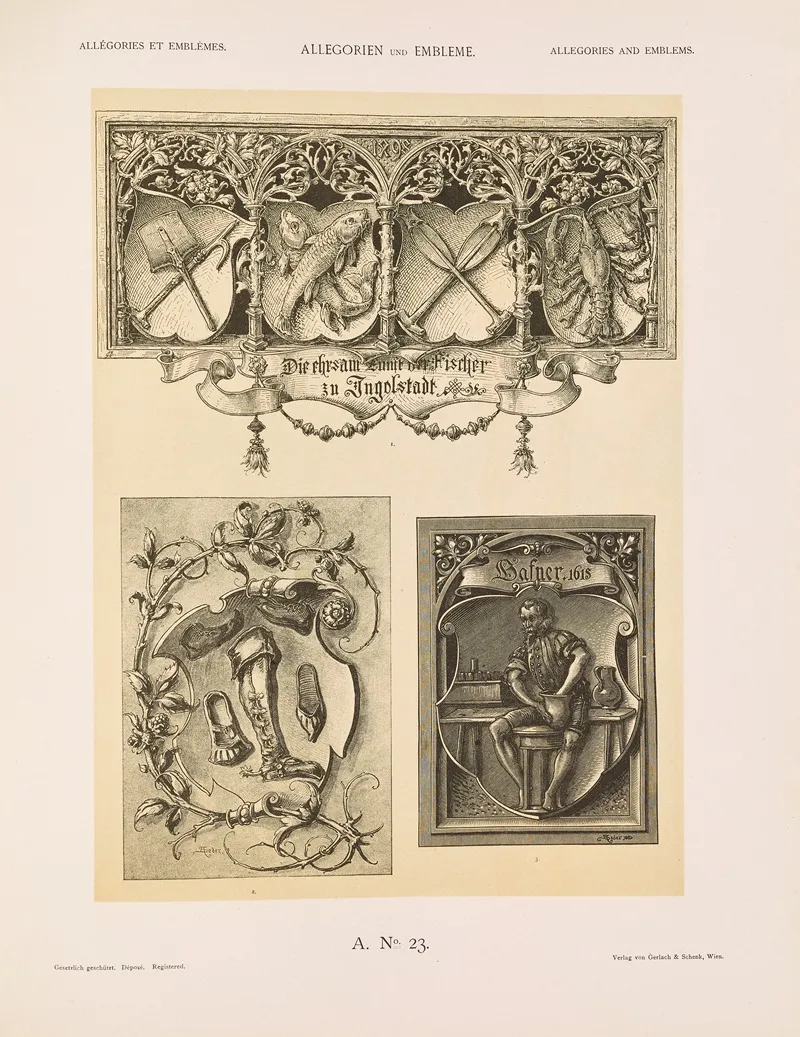 Allegorien Und Embleme Vol Ii Pl 024 by Albert Ilg - Canvas Print