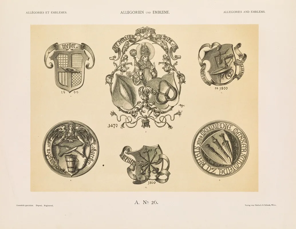 Allegorien Und Embleme Vol Ii Pl 028 by Albert Ilg - Canvas Print