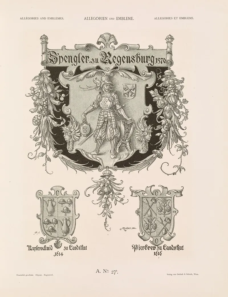 Allegorien Und Embleme Vol Ii Pl 030 by Albert Ilg - Canvas Print