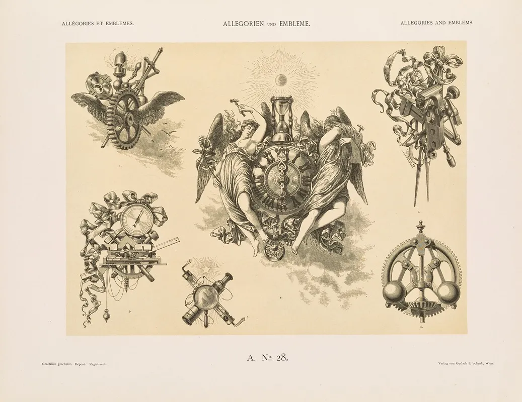 Allegorien Und Embleme Vol Ii Pl 031 by Albert Ilg - Canvas Print