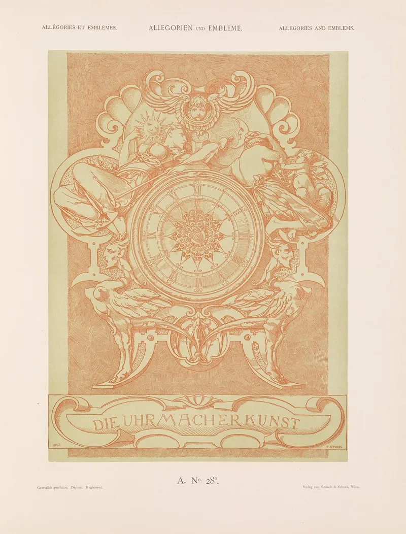 Allegorien Und Embleme Vol Ii Pl 032 by Albert Ilg - Canvas Print