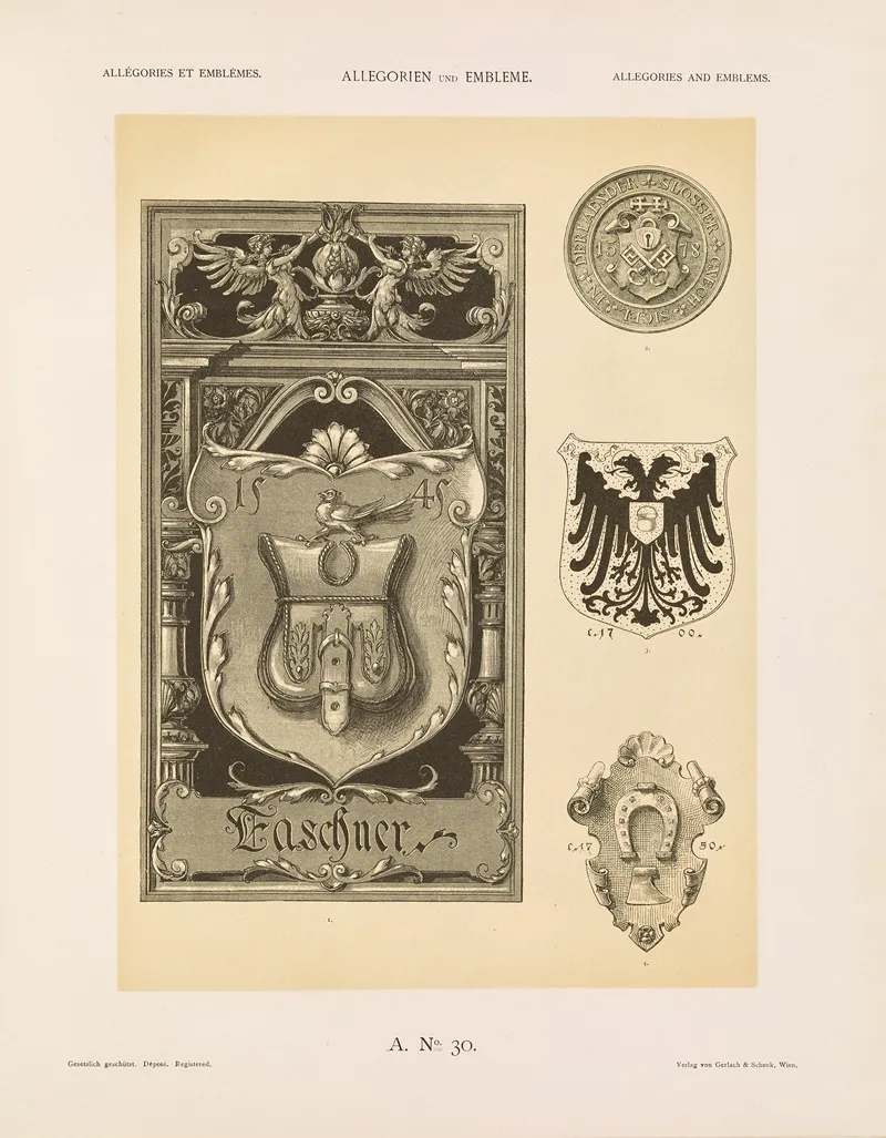 Allegorien Und Embleme Vol Ii Pl 034 by Albert Ilg - Canvas Print