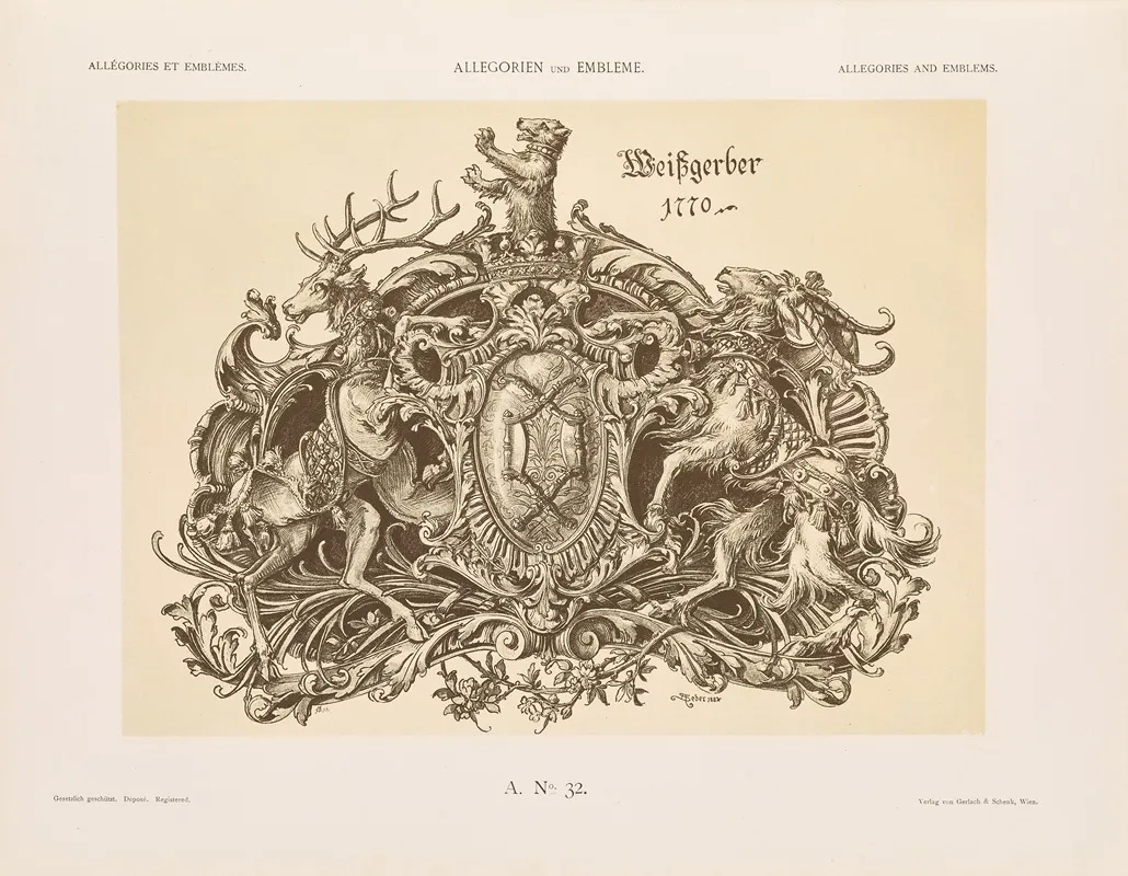 Allegorien Und Embleme Vol Ii Pl 036 by Albert Ilg - Canvas Print
