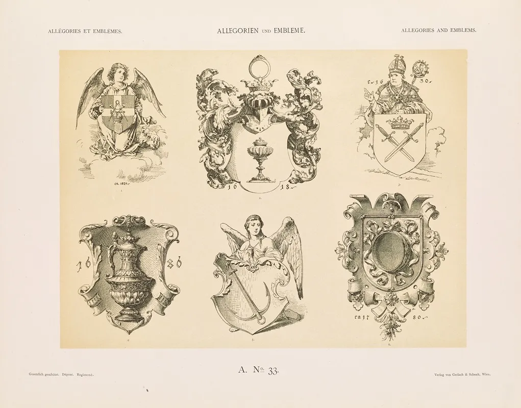 Allegorien Und Embleme Vol Ii Pl 037 by Albert Ilg - Canvas Print