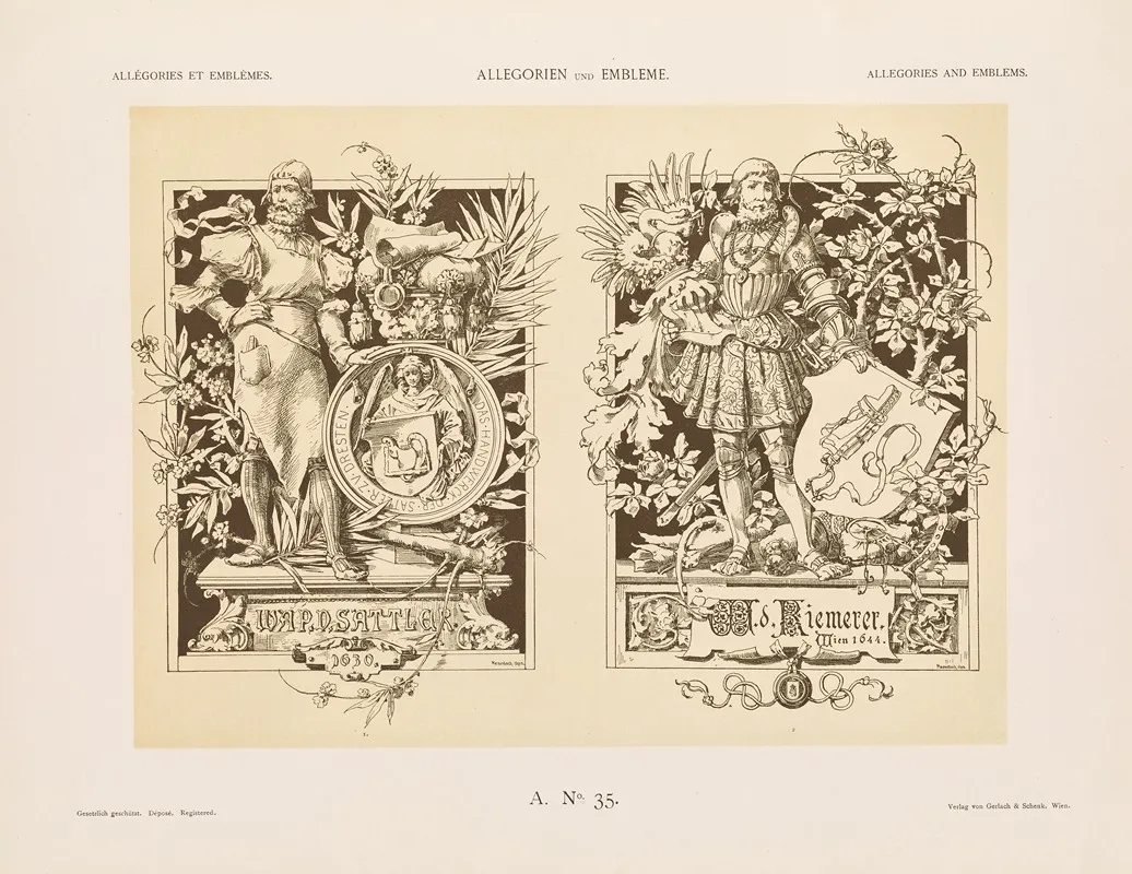 Allegorien Und Embleme Vol Ii Pl 040 by Albert Ilg - Canvas Print