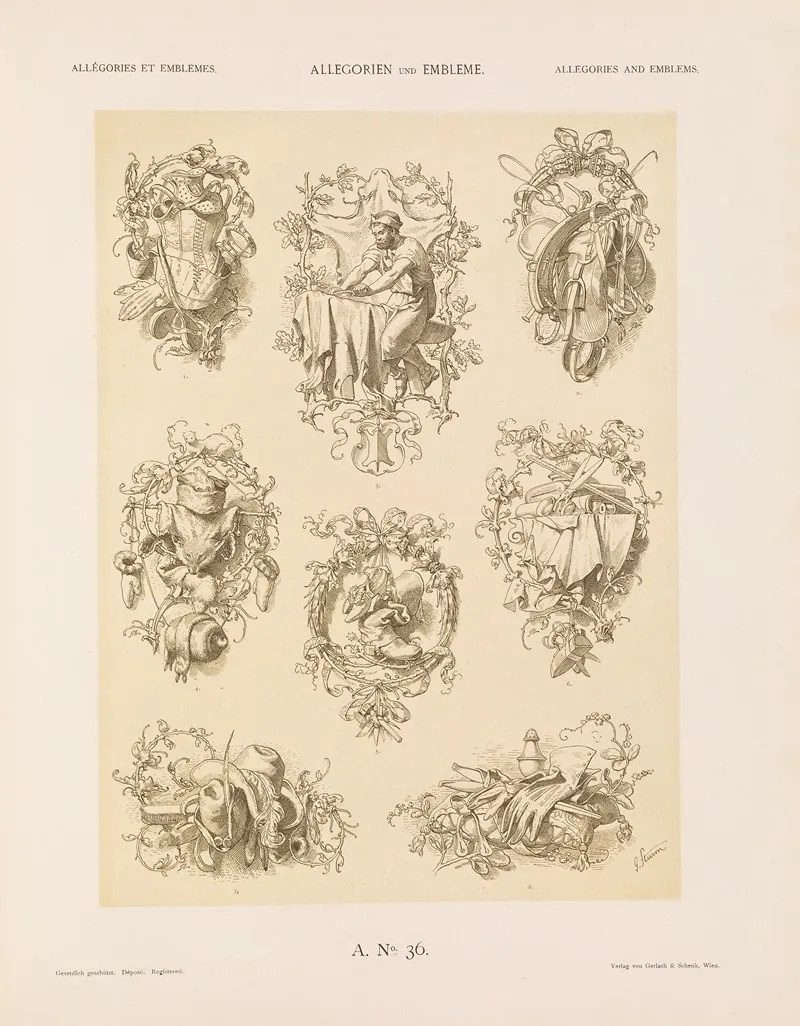 Allegorien Und Embleme Vol Ii Pl 041 by Albert Ilg - Canvas Print