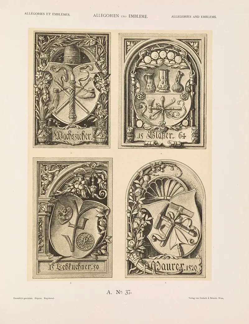 Allegorien Und Embleme Vol Ii Pl 042 by Albert Ilg - Canvas Print