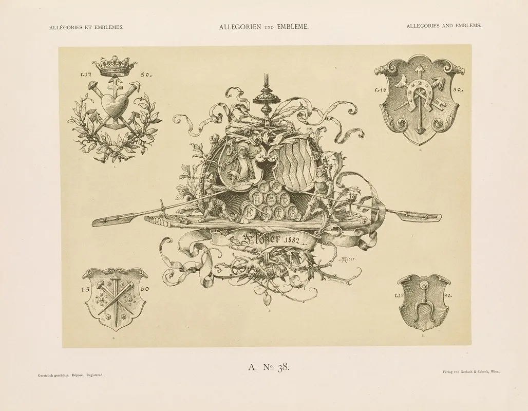 Allegorien Und Embleme Vol Ii Pl 043 by Albert Ilg - Canvas Print