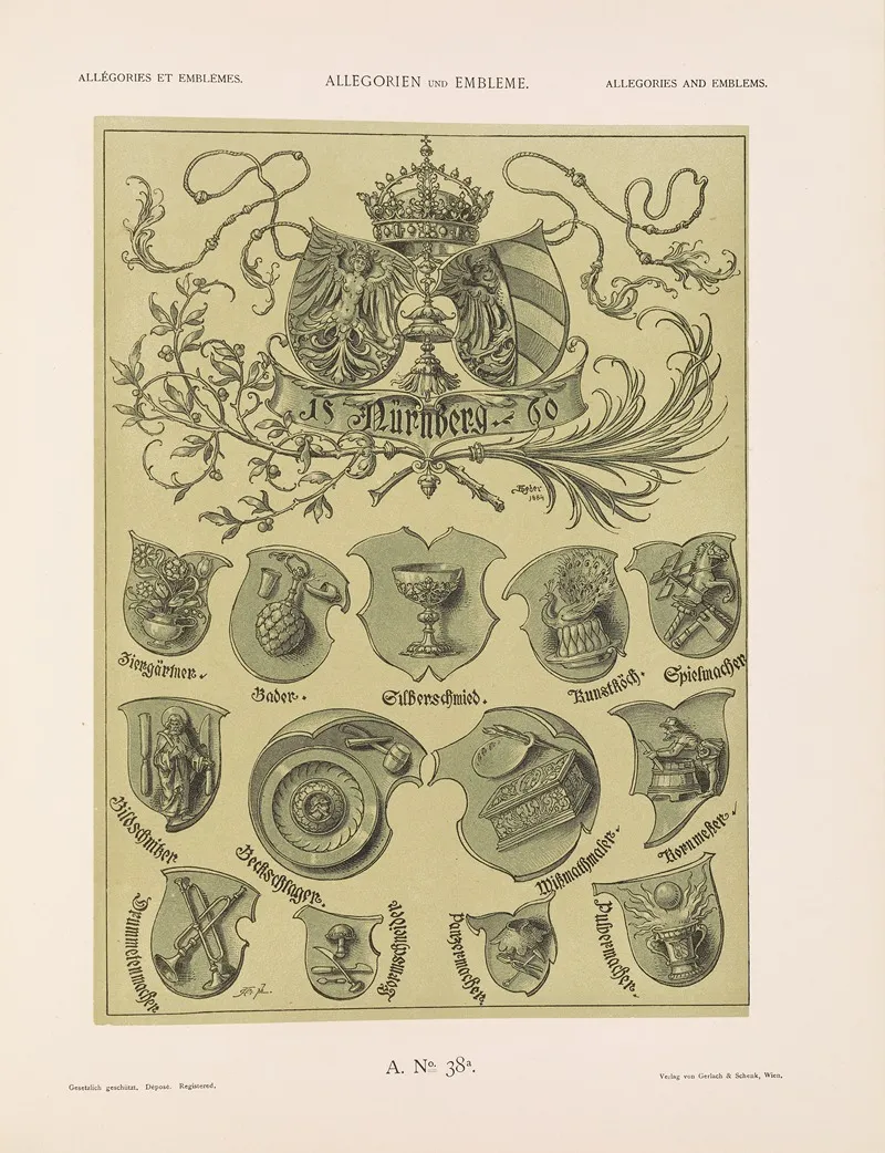 Allegorien Und Embleme Vol Ii Pl 044 by Albert Ilg - Canvas Print