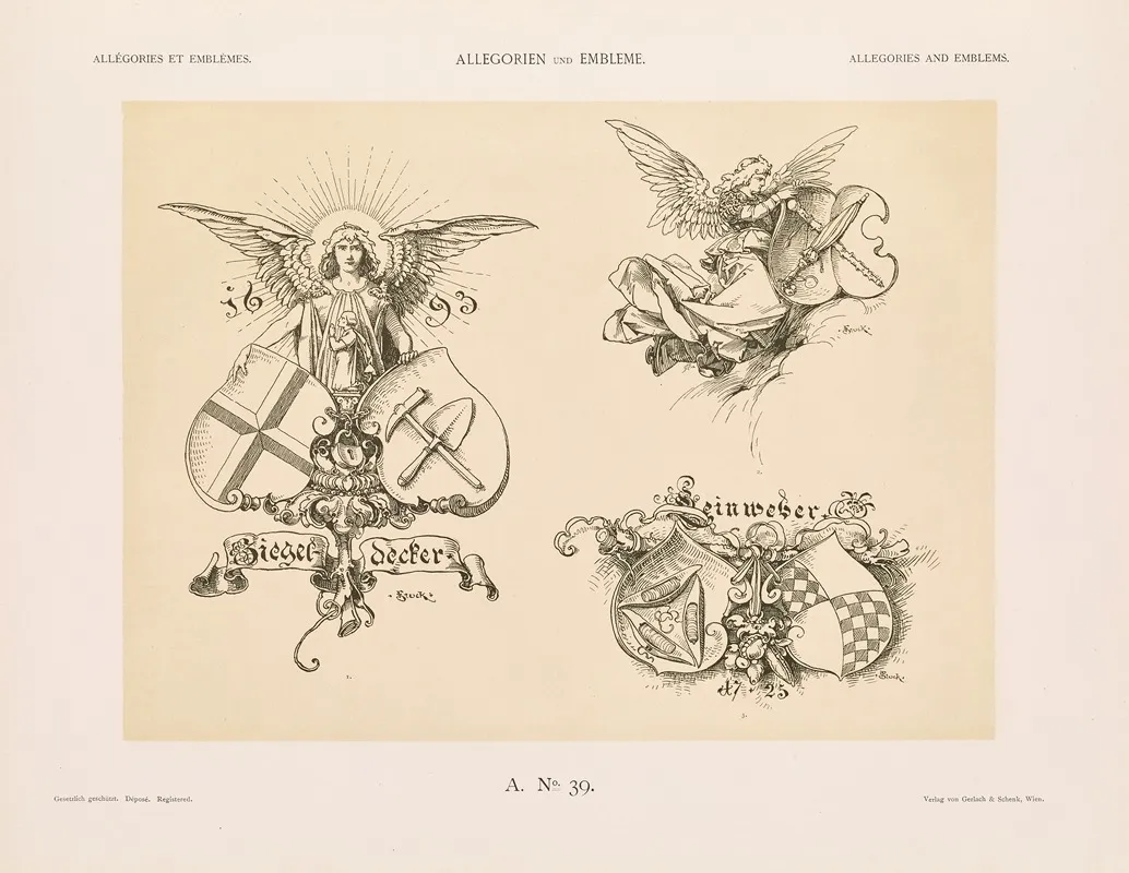 Allegorien Und Embleme Vol Ii Pl 045 by Albert Ilg - Canvas Print