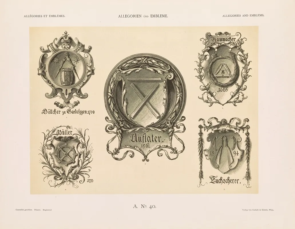 Allegorien Und Embleme Vol Ii Pl 046 by Albert Ilg - Canvas Print