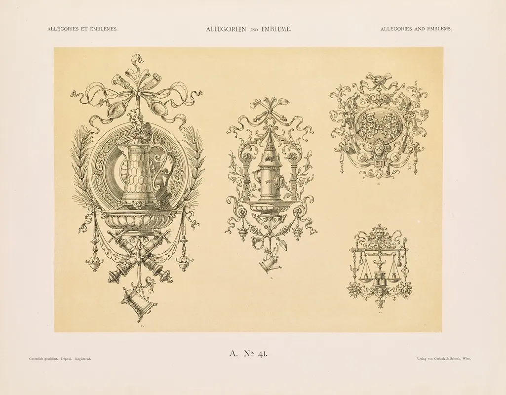 Allegorien Und Embleme Vol Ii Pl 047 by Albert Ilg - Canvas Print