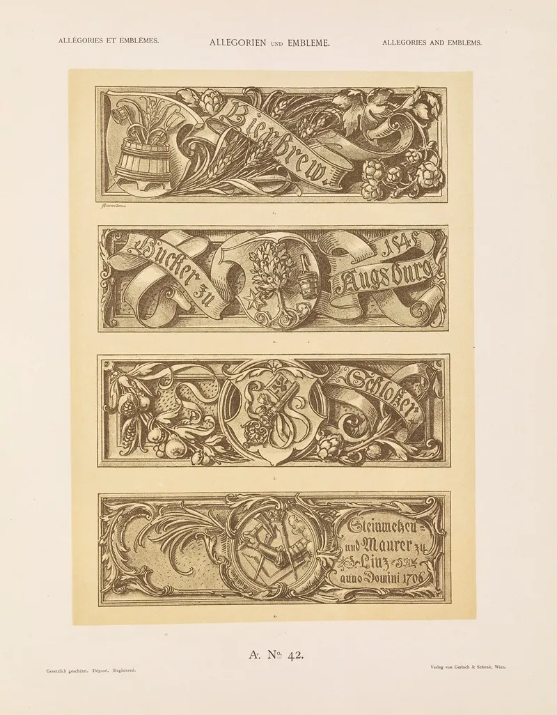 Allegorien Und Embleme Vol Ii Pl 048 by Albert Ilg - Canvas Print