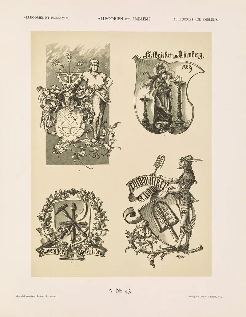 Allegorien Und Embleme Vol Ii Pl 049 by Albert Ilg - Canvas Print
