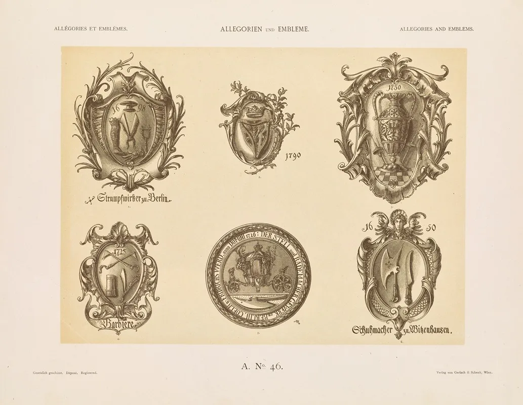Allegorien Und Embleme Vol Ii Pl 052 by Albert Ilg - Canvas Print