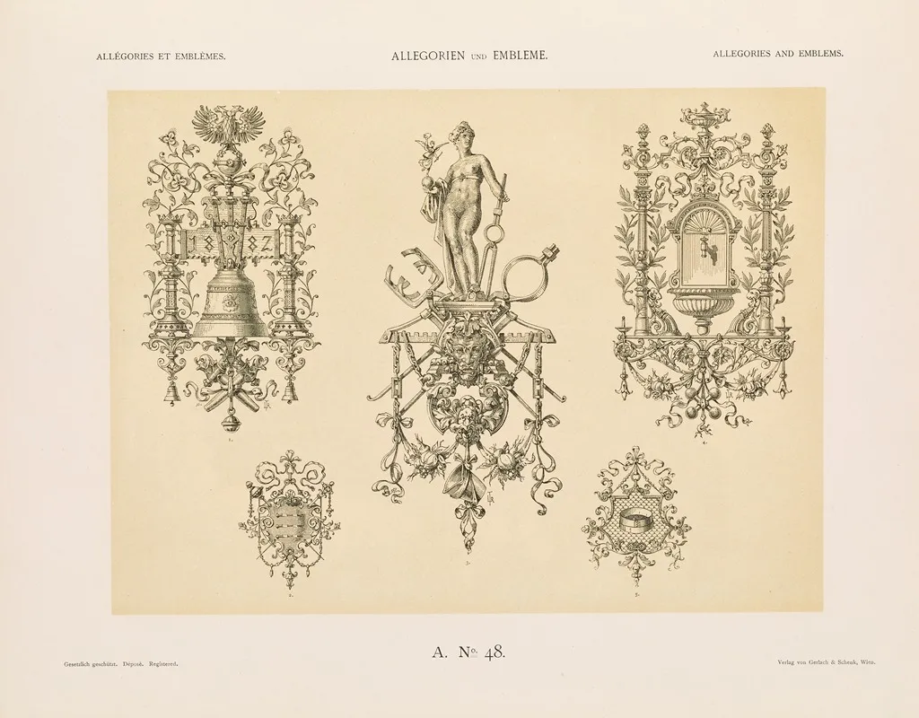 Allegorien Und Embleme Vol Ii Pl 054 by Albert Ilg - Canvas Print