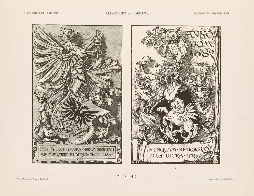 Allegorien Und Embleme Vol Ii Pl 055 by Albert Ilg - Canvas Print