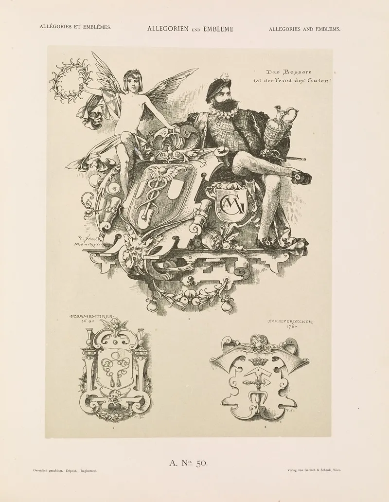 Allegorien Und Embleme Vol Ii Pl 056 by Albert Ilg - Canvas Print