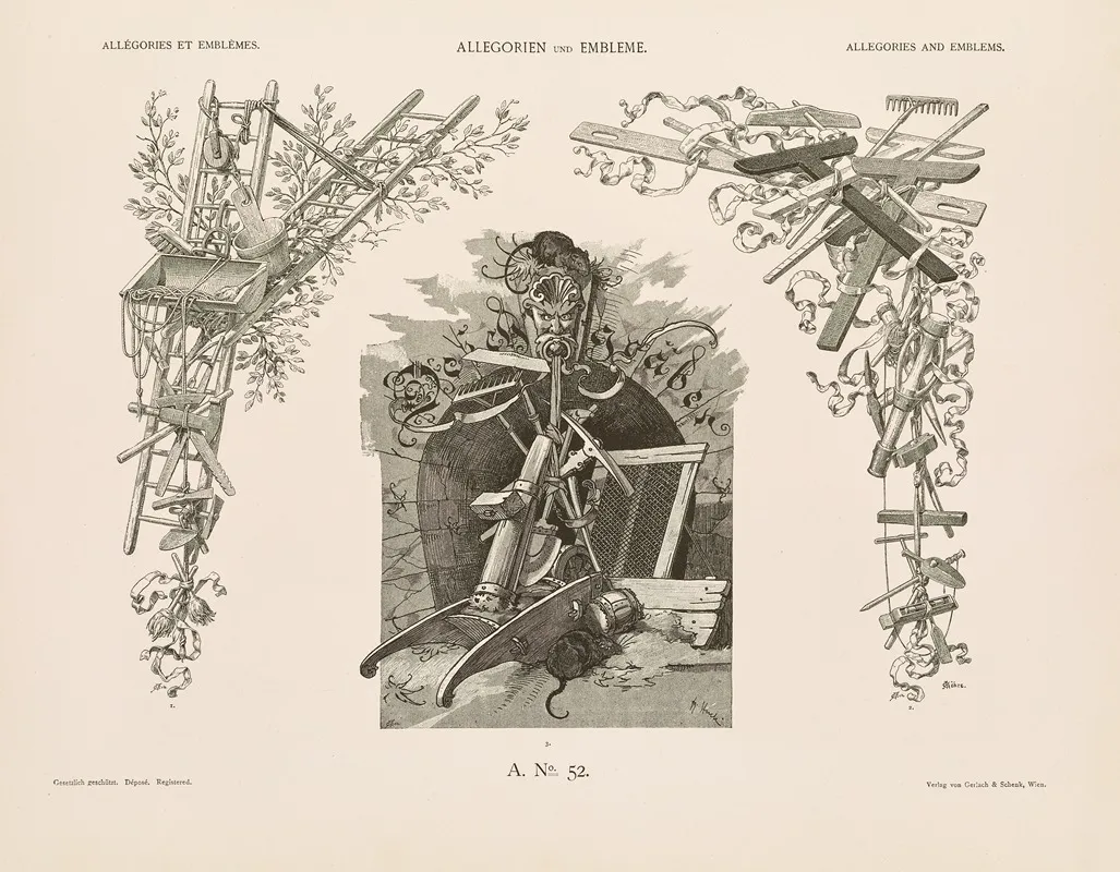 Allegorien Und Embleme Vol Ii Pl 058 by Albert Ilg - Canvas Print