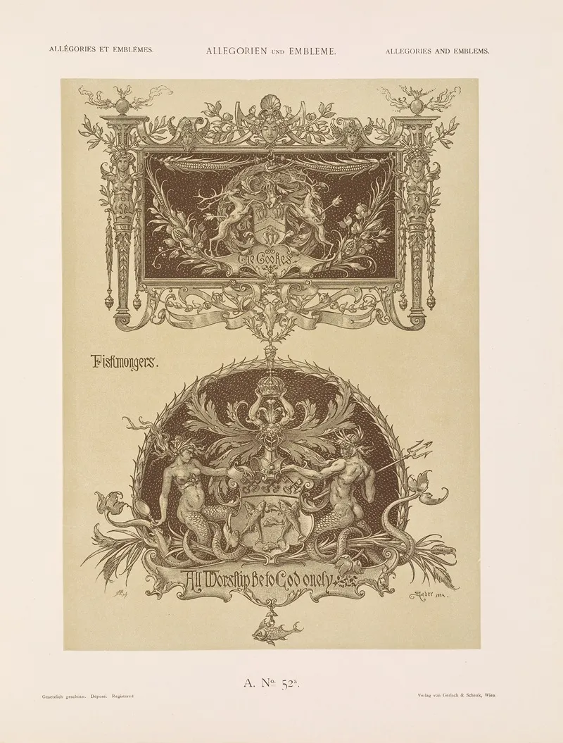 Allegorien Und Embleme Vol Ii Pl 059 by Albert Ilg - Canvas Print