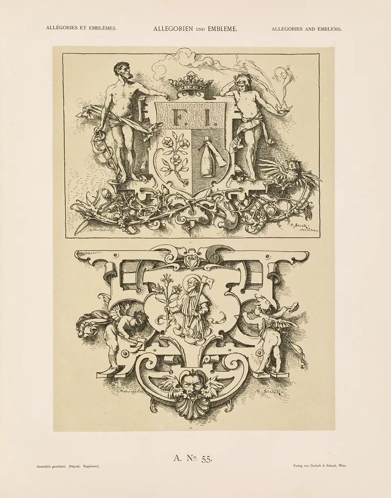 Allegorien Und Embleme Vol Ii Pl 063 by Albert Ilg - Canvas Print