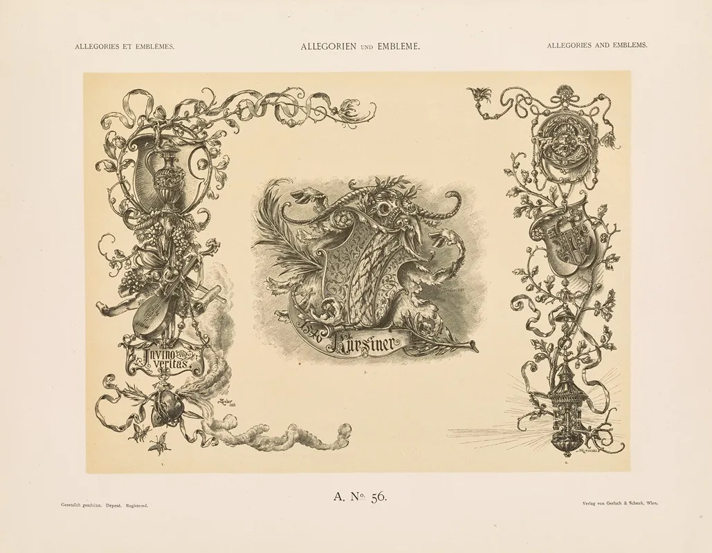 Allegorien Und Embleme Vol Ii Pl 064 by Albert Ilg - Canvas Print