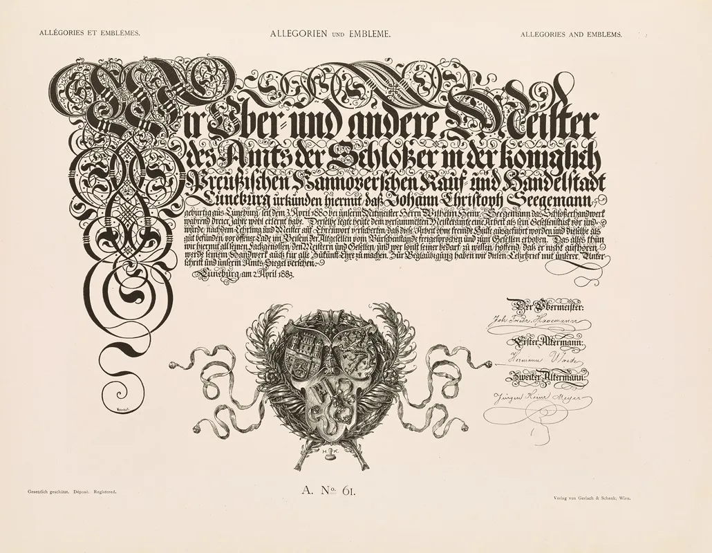 Allegorien Und Embleme Vol Ii Pl 069 by Albert Ilg - Canvas Print
