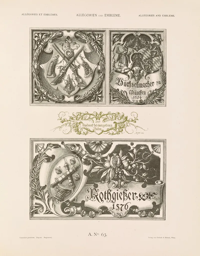 Allegorien Und Embleme Vol Ii Pl 072 by Albert Ilg - Canvas Print