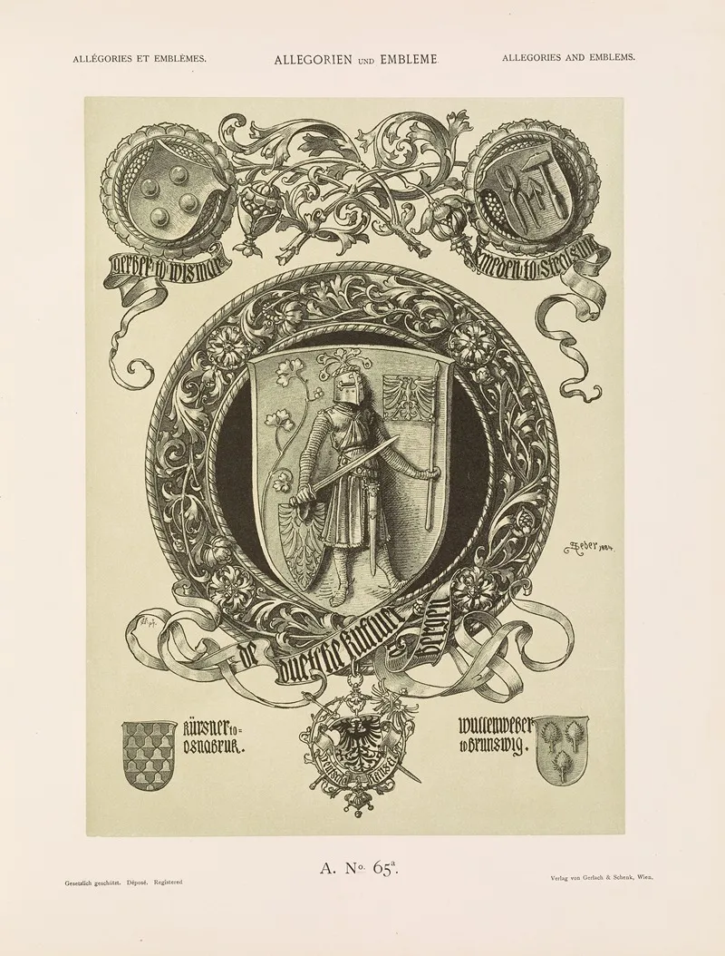 Allegorien Und Embleme Vol Ii Pl 075 by Albert Ilg - Canvas Print