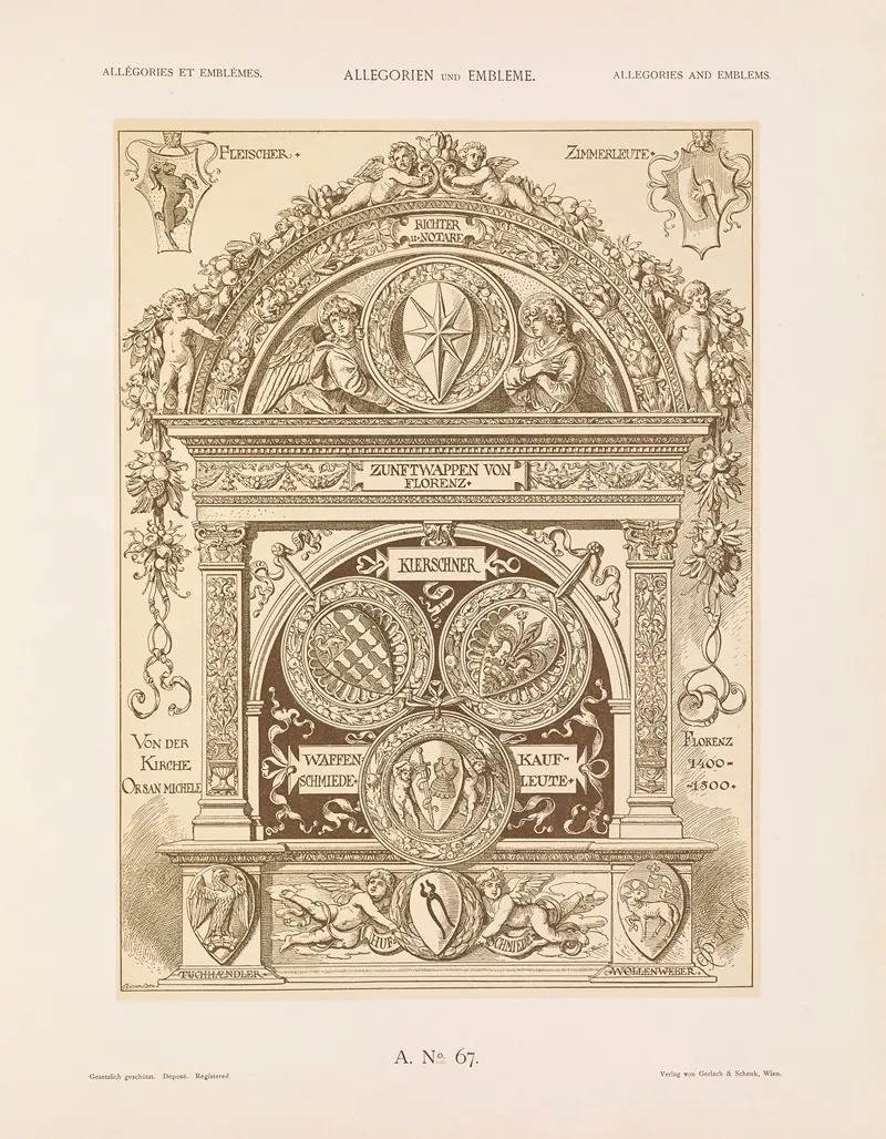 Allegorien Und Embleme Vol Ii Pl 077 by Albert Ilg - Canvas Print