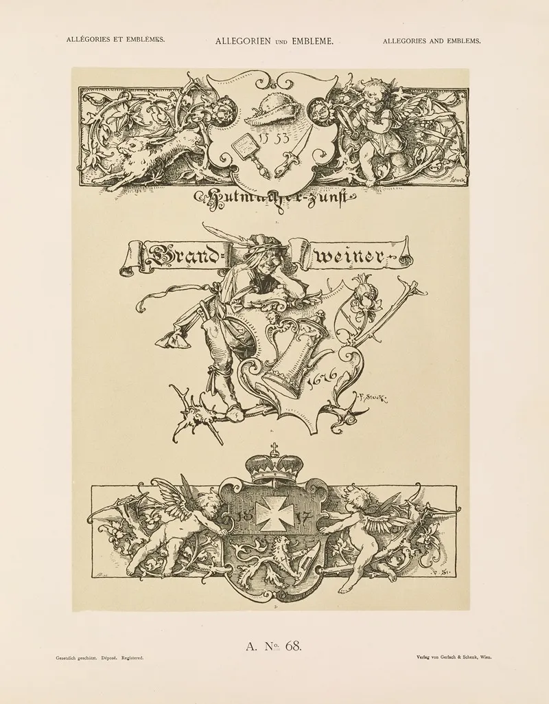 Allegorien Und Embleme Vol Ii Pl 078 by Albert Ilg - Canvas Print