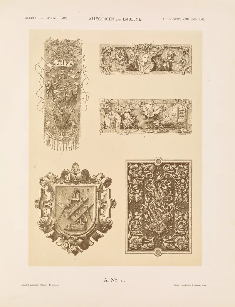Allegorien Und Embleme Vol Ii Pl 081 by Albert Ilg - Canvas Print